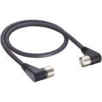 RSWU 12-RKWU 12-256/2 M, M23 kabel zasilający dwustronnie zakończony: męski kątowe do żeńskie kątowe, 12-pin, czarna obudowa, 120 V AC/DC, 8 A; czarny kabel PUR, 8x0.5 mm² + 3x1.0 mm², Lumberg Automation