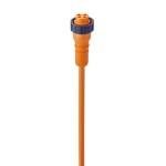 RK 40-02/15 M, 7/8" Power Single-Ended Cordset: Female, straight, 4-pin, orange body, 230 V AC/DC, 9 A; PVC orange cable, 0.50 mm², Lumberg Automation