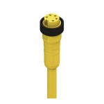 RK 50-877/20 M, 7/8" kabel zasilający jednostronnie zakończony: żeńskie, proste, 5-pin, żółta obudowa, 600 V (UL), 8 A (UL); TPE żółty kabel, 16 AWG, Lumberg Automation