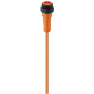 RS 20-03/5 M, 7/8" Power Single-Ended Cordset: Male, straight, 2-pin, orange body, 230 V AC/DC, 12 A; PVC orange cable, 0.75 mm², Lumberg Automation