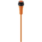 RS 40-02/10 M, 7/8" Power Single-Ended Cordset: Male, straight, 4-pin, orange body, 230 V AC/DC, 9 A; PVC orange cable, 0.50 mm², Lumberg Automation