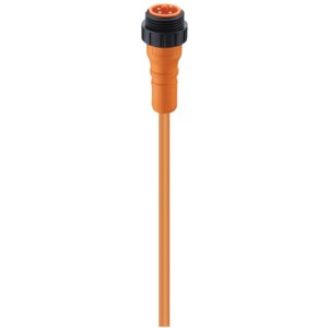 RS 40-02/10 M, 7/8" Power Single-Ended Cordset: Male, straight, 4-pin, orange body, 230 V AC/DC, 9 A; PVC orange cable, 0.50 mm², Lumberg Automation