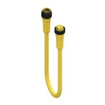 RSRK 50-877/0,3 M, 7/8" Power Double-Ended Cordset: Male straight to female straight, 5-pin, yellow body, 600 V (UL), 8 A (UL); TPE yellow cable, 16 AWG, Lumberg Automation