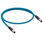 0985 YM57530 100/5 M, EtherNet/IP, double-ended cord set, M12 male to male straight, 4-pin, D-coding, 24 AWG TPE cable, stranded/shielded, 2 twisted bonded pairs with teal jacket., Lumberg Automation