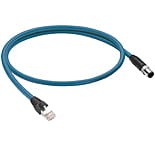 0985 806 103/10 M, Ethernet I/P, high-flex, double-ended cord set, M12 male to RJ45 male, 4 pin, D-coded, 24 AWG, teal TPE jacket, stranded/unshielded cable with 2 twisted bonded pair, teal jacket., Lumberg Automation