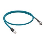0985 656 104/5 M, EtherMATE - Industrial Ethernet, double-ended cord set, high-flex, M12 female receptacle to RJ45 male, 4-pair, 24 AWG, PVC cable, stranded/shielded, with teal jacket., Lumberg Automation