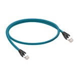 0985 656 500/3 M, EtherMATE - Industrial Ethernet double-ended cord set, high-flex, male, RJ45 to RJ45 straight, 4-pair, 24 AWG, PVC cable, stranded/shielded with teal jacket., Lumberg Automation