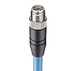 BRSTS 8X-552/15 M, M12 Gigabit Ethernet cord set single-ended, 8-pole male, straight with X-coding, Cat 6a Industrial Ethernet data cable with 360 degree shielding.", Lumberg Automation