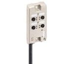 ASBV-R 4/LED 5-256/15 M, M12 ASBV-R okablowany koncentrator aktuator/sensor, 4 x porty M12, 5-polowy, z wyświetlaczem LED, 2 sygnały na gniazdo, uziemienie, zintegrowany kabel sterujący, izolacja PUR, bezhalogenowe, czarna., Lumberg Automation