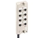 ASBV-R 8/LED 5-242/10 M, M12 ASBV-R okablowany koncentrator aktuator/sensor, 8 x porty M12, 5-polowy, z wyświetlaczem LED, 2 sygnały na gniazdo, uziemienie, zintegrowany kabel sterujący, izolacja PUR, bezhalogenowe, czarna., Lumberg Automation