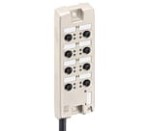 ASBV-R 8/LED 5-242/20 M, M12 ASBV-R okablowany koncentrator aktuator/sensor, 8 x porty M12, 5-polowy, z wyświetlaczem LED, 2 sygnały na gniazdo, uziemienie, zintegrowany kabel sterujący, izolacja PUR, bezhalogenowe, czarna., Lumberg Automation