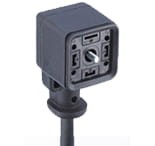 GAN310U-A0U-6040200, Hirschmann Form A, GAN molded cable socket valve connector, female contacts, 3 + PE, in accordance with DIN EN 175301-803-A, black Standard (UL 94 HB), w/o circuitry, 250 V/Universal, w/o LED, gasket sold separately, Hirschmann