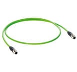 0985 342 100/25 M, PROFINET data cable according to type C, molded on both sides with M12 male connector, D coding, stranded/shielded with green jacket., Lumberg Automation