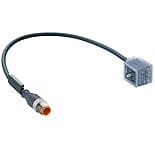 RST 5-3-VB 1A-1-1-226/3 M, kabel konfekcjowany DIN dla aktuatorów, obustronnie zakończony, Złącze męskie M12, czarny, formowany bezhalogenowy kabel PUR i i złącze zaworowe zgodne z DIN EN 175301-803, przemysłowy std. B., Hirschmann