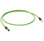 0985 342 104/3 M, PROFINET data cable according type C, molded M12 male connector, D coding to RJ45 connector, stranded/shielded with green jacket., Lumberg Automation