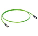 0985 342 S4723/5 M, PROFINET data cable according to type C, molded on both sides with M12 male to female connector, D-coding, 360 shielding with green jacket., Lumberg Automation