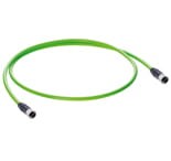 0985 342 S4724/1 M, PROFINET data cable according type C, molded on both sides with M12 female connectors, D-coding, 360 shielding with green jacket., Lumberg Automation