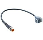 RST 5-3-VCD 1A-1-3-241/1 M, DIN Valve actuator cordset, double-ended, M12 male connector with self-locking threaded joint, black PUR halogen free spark proof molded cable and valve connector according to DIN EN 175301-803, form C (8.0 mm)., Hirschmann