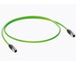 0985 S4742 100/15 M, PROFINET data cable according to type C, molded on both sides with M12 male connector, D coding, stranded/shielded, 22 AWG with green jacket., Lumberg Automation