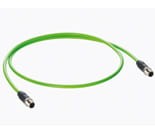 0985 S4742 100/0,3 M, PROFINET data cable according to type C, molded on both sides with M12 male connector, D coding, stranded/shielded, 22 AWG with green jacket., Lumberg Automation