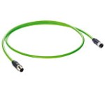 0985 S4742 116/15 M, PROFINET data cable according to type C, molded on both sides with M12 male to M12 female connector, D coding, stranded/shielded, 22 AWG with green jacket., Lumberg Automation