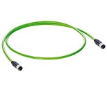 0985 S4742 117/1 M, PROFINET data cable according to type C, molded on both sides with M12 female to M12 female connector, D coding, stranded/shielded, 22 AWG with green jacket., Lumberg Automation