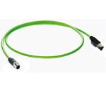 0985 S4742 104/30 M, PROFINET data cable according to type C, molded on both sides with M12 male to RJ45 male connector, D coding, stranded/shielded, 22 AWG with green jacket., Lumberg Automation