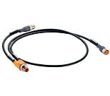 ASB 2-RST 5-228/0,2-RKT 5-228/5 M, M12 kabel konfekcjonwany-rozdzielacz, obustronn zak., M12 Duo złacze męskie z jednym złączem M12 męskim i jednym M12 żeńskim, samoblokujące gwintowane połączenie,  formowany kabel PUR bezhalogenowy, Lumberg Automation