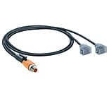 ASB 2-VC 1A-1-3-226/0,6 M, M12 kabel konfekcjonwany-rozdzielacz, obustronnie zak., M12 Duo złacze męskie z samoblok.m połączemiem gwintowanym, kabel bezhalogenowy, formowany, PUR i dwa złącza zaworowe  DIN EN 175301-803, typ C., Lumberg Automation