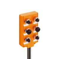 ASB 6/LED 5-4-330/5 M, M12 koncentrator aktuator/sensor z diodą LED, górne porty, 6-portów, gniazda M12, 4 polowy, 1 sygnał na gniazdo, zintegrowany kabel sterujący - s nadaje się do aplikacji na c-track, Lumberg Automation