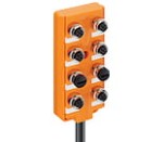 ASB 8 5-4-331/20 M, M12 Micro actuator/sensor distribution box, top-entry, 8-ports, M12 sockets, 4-poles, 1 signal per socket, with integrated control cable - control cable is suitable for c-track applications., Lumberg Automation