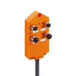 ASBV 4/LED 5-256/25 M, M12 koncentrator aktuator/sensor z wskaźnikami LED,  4-porty, gniazda M12, 5-polowy, 2 sygnały na gniazdo, zintegrowany kabel sterujący - nadaje się do aplikacji C-track, Lumberg Automation