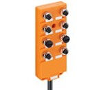 ASBV 8 5-242/25 M, M12 Micro actuator/sensor distribution box,  8-ports, M12 sockets, 5-poles, 2 signals per socket, with integrated control cable - control cable is suitable for c-track applications.", Lumberg Automation