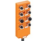 ASBV 8/LED 5-242/15 M, M12 Micro actuator/sensor distribution box with LED indicators,  8-ports, M12 sockets, 5-poles, 2 signals per socket, with integrated control cable - suitable for c-track applications.", Lumberg Automation