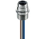 RKFM 5/20/2 M, M12 złącze panelowe, 3-polowe łączone FIXCON/M12 złącze żeńskie do montażu przedniego, przewód złożony, styki lutownicze zalane żywicą epoksydową, gwint boczny obudowy M20 x 1.5 (nakrętka złączowa RSKFM 20)., Lumberg Automation