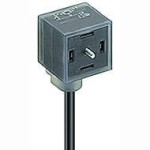 VAD 1B-1-3-226/10 M, Actuator cordset, single-ended, valve connector according, to DIN EN 175301-803, form A, with LED function indicator, suppressor diode voltage protection, connected protective earth, Lumberg Automation