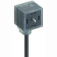 VAD 1B-1-3-226/10 M, Actuator cordset, single-ended, valve connector according, to DIN EN 175301-803, form A, with LED function indicator, suppressor diode voltage protection, connected protective earth, Lumberg Automation