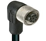 RKWT 8-627/2 M, M12 kabel konfekcjonowany aktuator/sensor, jednostronnie zakończony, 8-polowe, żeńskie kątowe złącze z samoblokującym gwintem i czarnym formowanym kablem PVC 24G", Lumberg Automation