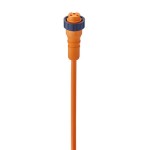 RK 30-01/2 M, 7/8" Power Single-Ended Cordset: Female, straight, 3-pin(2+PE), orange body, 230 V AC/DC, 12 A; PVC orange cable, 0.75 mm², Lumberg Automation