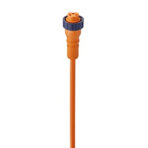 RK 30-01/0,5 M, 7/8" Power Single-Ended Cordset: Female, straight, 3-pin(2+PE), orange body, 230 V AC/DC, 12 A; PVC orange cable, 0.75 mm², Lumberg Automation