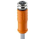 RKMWVS 4-358/20 M, M8 kabel konfekcjonowany sensor/aktuator, jednostronnie zakończony, 4 polowy, proste złącze żeńskie z samoblokującym gwintem i formowalnym szarym kablem PUR,ekranowanie połączone z nakrętką, Lumberg Automation
