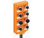 ASB 8/LED 5-4-331/10 M, M12 Micro actuator/sensor distribution box with LED operation and function ind, top-entry, 8-ports, M12 sockets, 4-poles, 1 signal per socket, with integrated control cable - suitable for c-track applications., Lumberg Automation