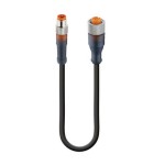 RSMV 3-RKT 4-3-224/3 M, kabel sensor/aktuator obustronnie zakończony: męski prosty kodowanie A przeźroczysta złącze M8żeńskie proste kodowanie A przeźroczysta złącze M12 Standard, 3-pin, 50 V AC / 60 V DC, 4 A, Lumberg Automation