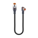 RST 4-RKMWV 4-225/0,6 M, Sensor/Actuator Double-Ended Cordset: Male straight A-coded translucent M12 Standard connector to female angled A-coded translucent M8 Standard connector, 4-pin, 30 V AC/DC, 4 A; PUR black cable, 0.34 mm², Lumberg Autmation