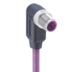 0975 254 132/10 M, jednostronnie zakończone złącze Profibus kabel sygnałowy, złącze męskie kątowe M12 B kodowanie, formowane po jednej stronie, ekranowanie 360° połączone przez śrubę radełkowaną, Lumberg Automation