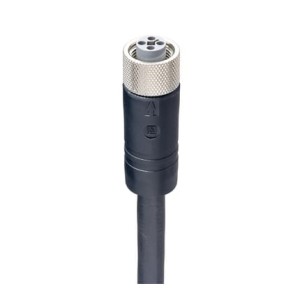 RKT 4T-723/10 M SW,M12 Power Single-Ended Cordset: Female, straight, 4-pin, T-coded, black body, 50 V AC/60 V DC, 16 A; PUR black cable, 1.50 mm², Lumberg Automation
