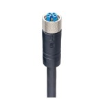 RKT 5K-736/15 M SW,M12 Power Single-Ended Cordset: Female, straight, 5-pin(4+PE), K-coded, black body, 600 V AC/DC, 10 A; PVC black cable, 0.75 mm², Lumberg Automation