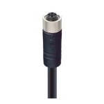 RKTS 4S-915/5 M SW,M12 Power Single-Ended Cordset: Female, straight, 4-pin(3+PE), S-coded, shielded, black body, 600 V AC/DC, 16 A; PVC black cable, 1.50 mm², Lumberg Automation