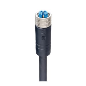 RKTS 5K-916/5 M SW,M12 Power Single-Ended Cordset: Female, straight, 5-pin(4+PE), K-coded, shielded, black body, 600 V AC/DC, 16 A; PVC black cable, 1.50 mm², Lumberg Automation