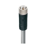 RKTS 5L-956/5 M SW,M12 Power Single-Ended Cordset: Female, straight, 5-pin(4+FE), L-coded, shielded, black body, 50 V AC/60 V DC, 16 A; PUR grey cable, 1.50 mm², Lumberg Automation